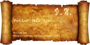 Vetter Nétus névjegykártya